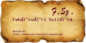 Fehérvári Szilárd névjegykártya