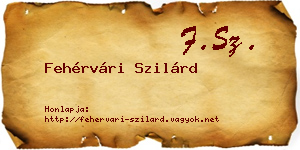 Fehérvári Szilárd névjegykártya