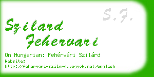 szilard fehervari business card